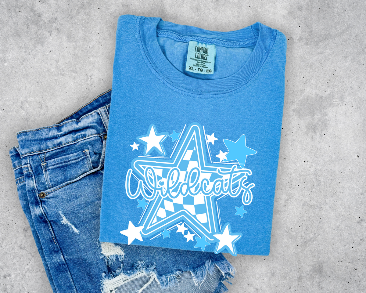 Wildcat Blue Checkered Star