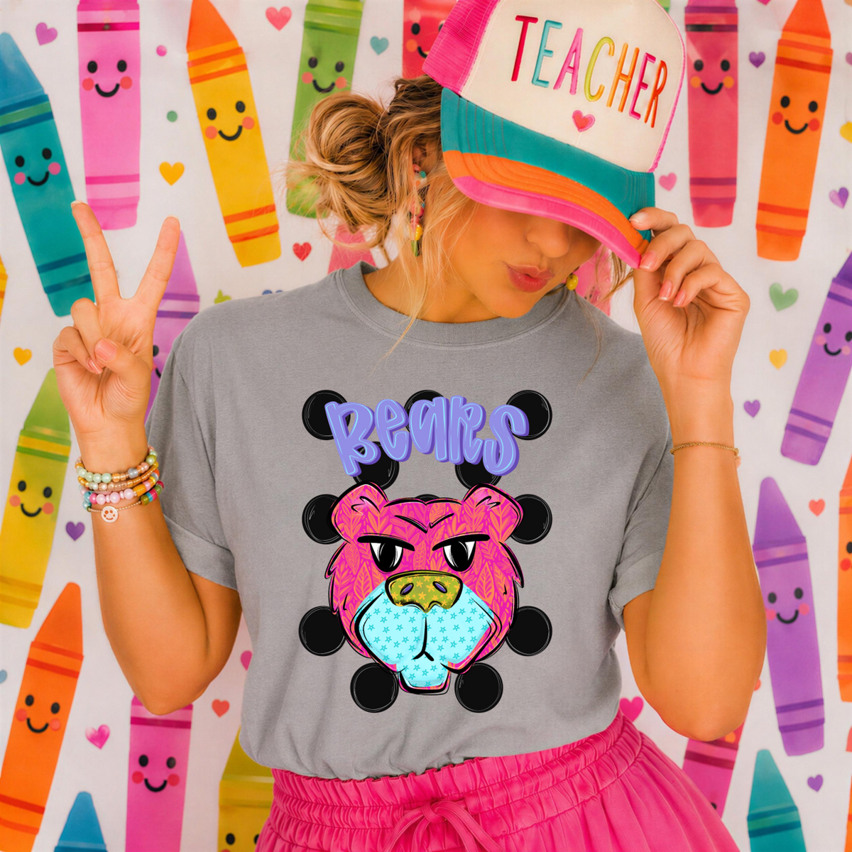 Neon Polka Dot Mascots