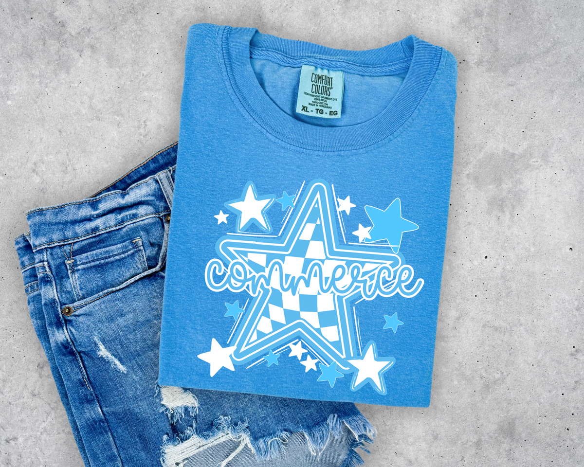 Commerce Blue Checkered Star