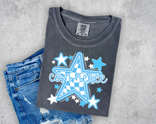 Commerce Blue Checkered Star