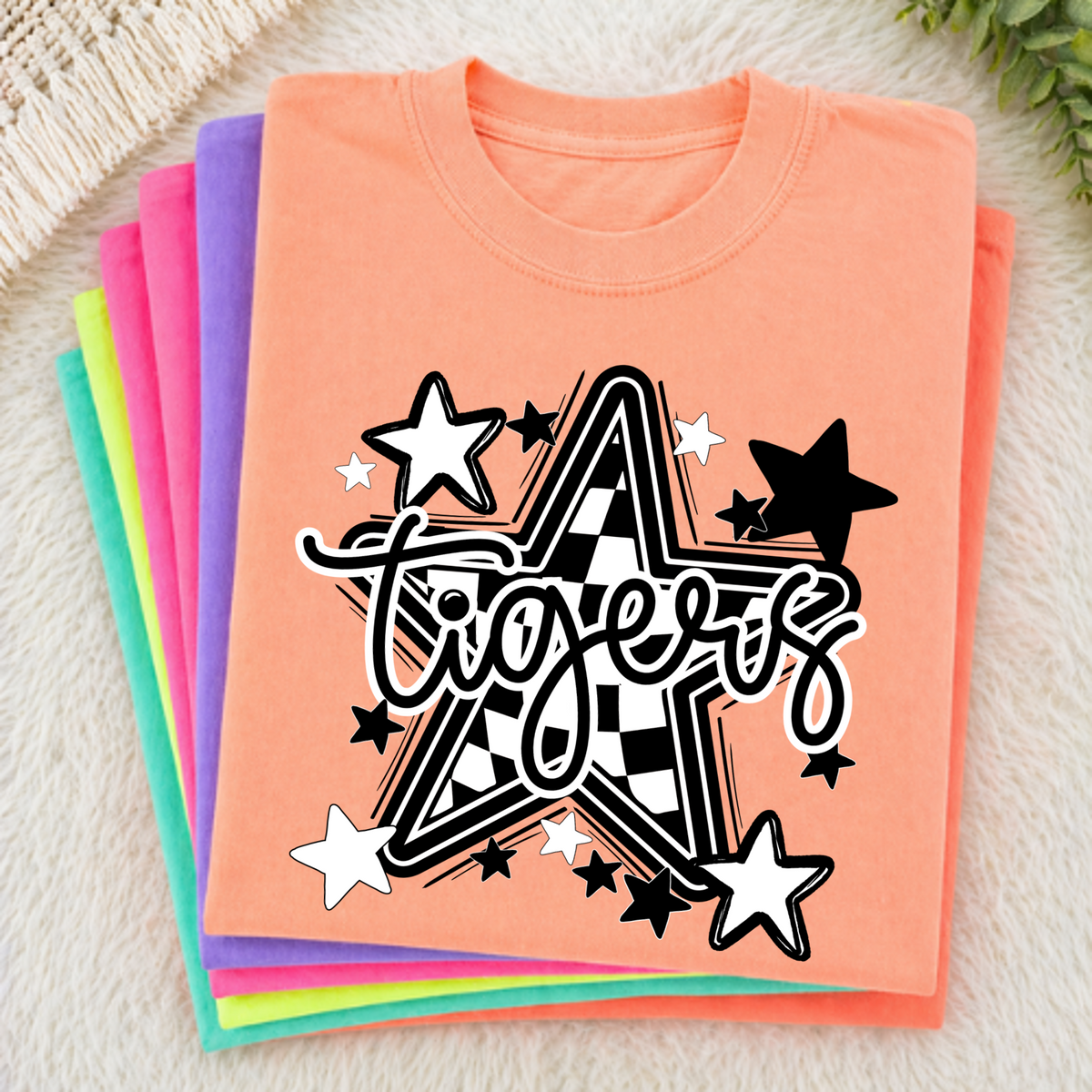 Tigers Black Checkered Star