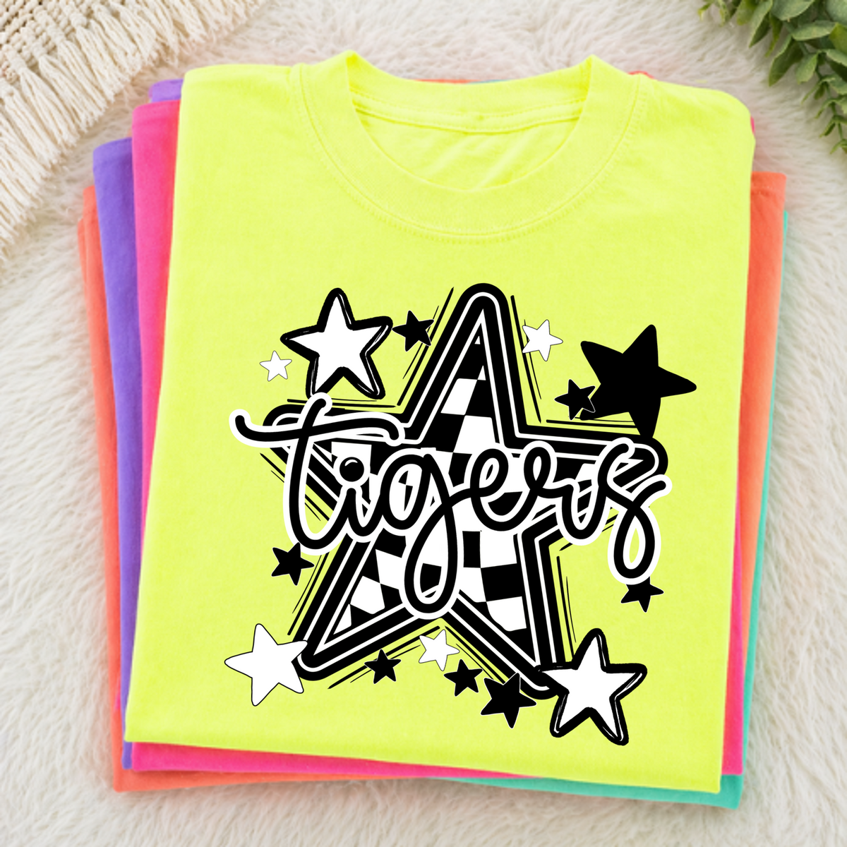 Tigers Black Checkered Star