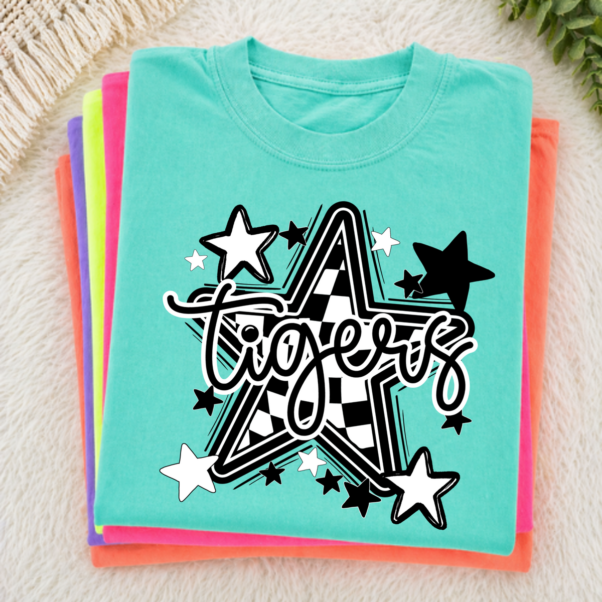 Tigers Black Checkered Star