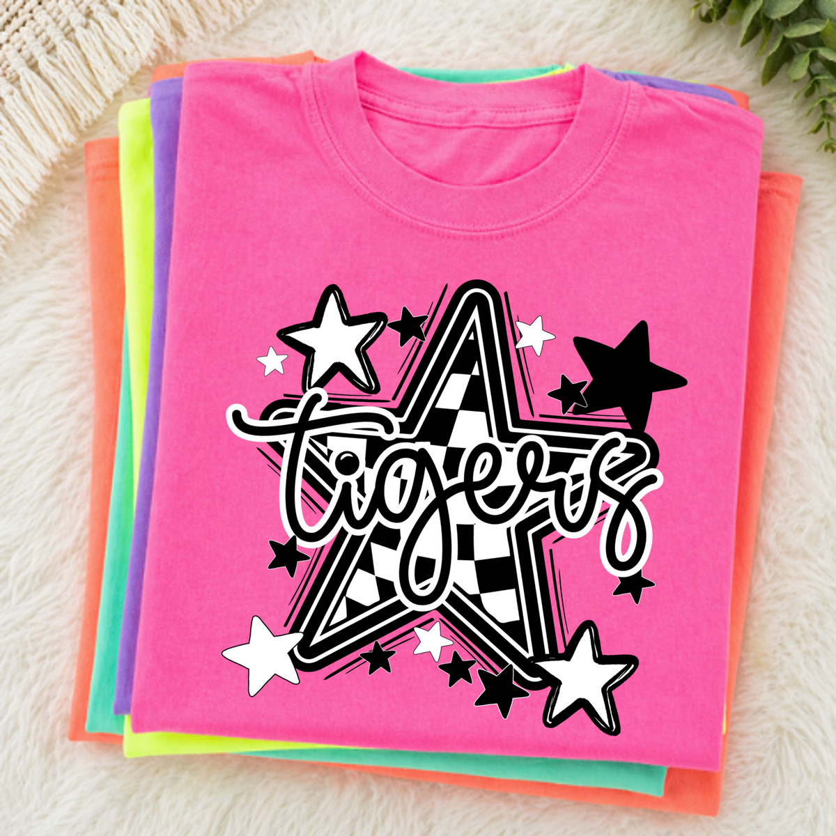 Tigers Black Checkered Star
