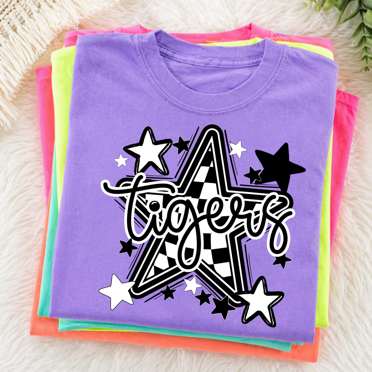 Tigers Black Checkered Star