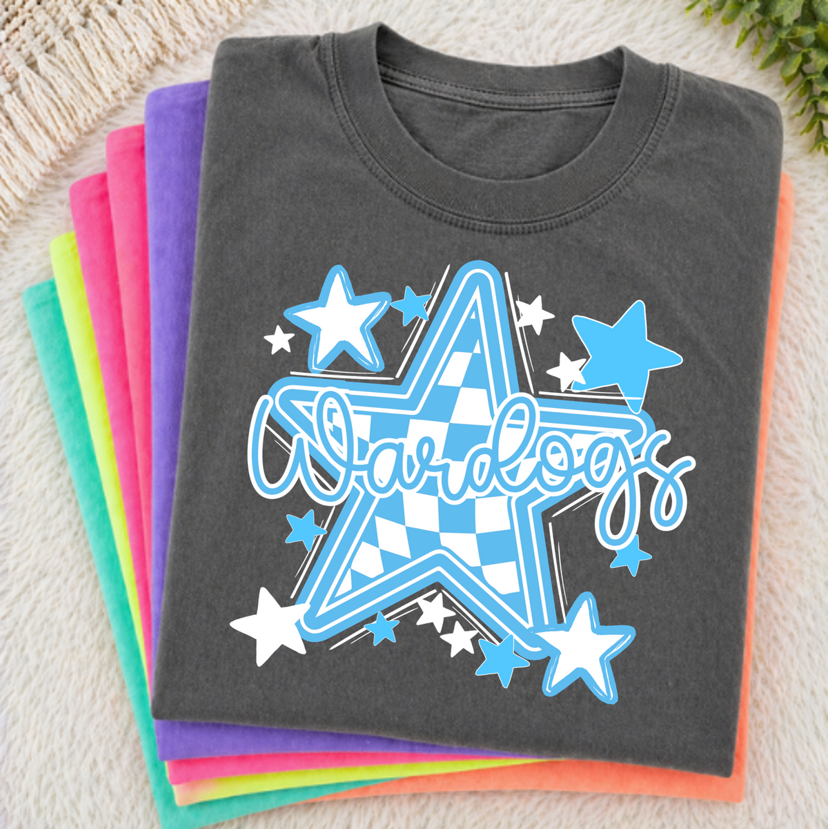 Miami Blue Checkered Star