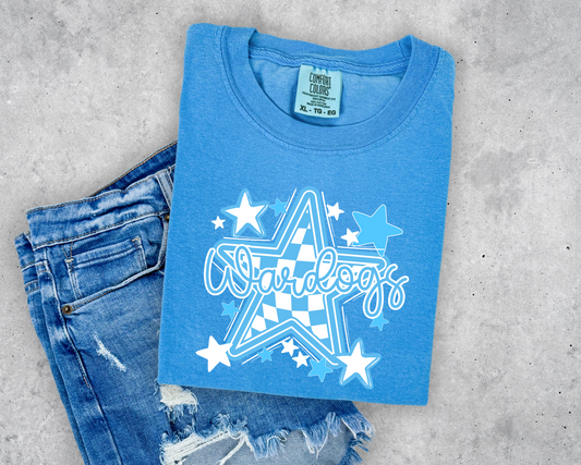 Miami Blue Checkered Star