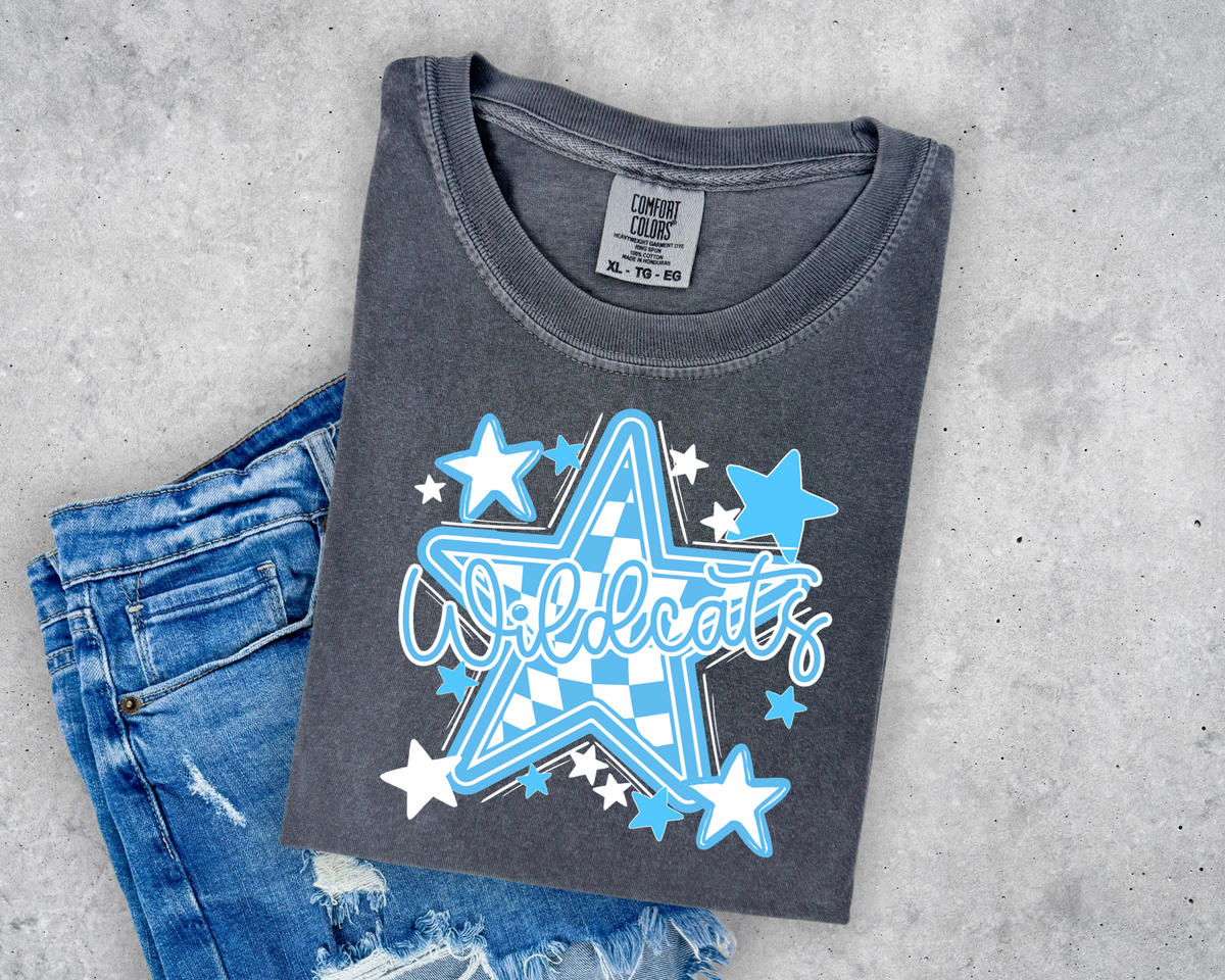 Wildcat Blue Checkered Star