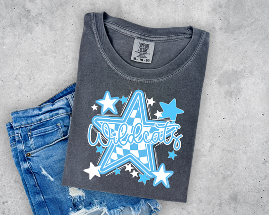 Wildcat Blue Checkered Star